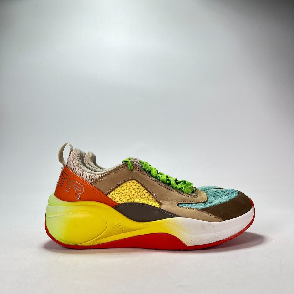 TYR CXT-FLOW Trainer Yellow Orange Brown Training Shoes Sneakers Womens Size 7.5